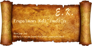 Engelman Kálmán névjegykártya